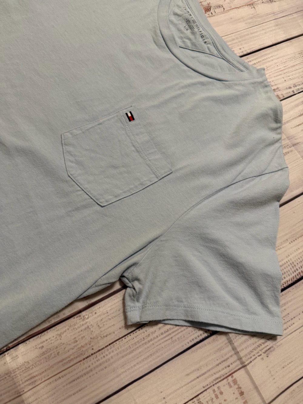 Tommy Hilfiger Pale Blue Pocket T‑Shirt